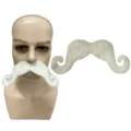 Nuovo accessorio per festa con finto baffo bianco di Halloween per il travestimento. - Bianco
