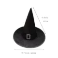 Chapeau de sorcière noir pailleté pour fête d'Halloween, accessoire de costume festif. - Taille unique / Style en Matériau Soie de Verre