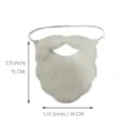 Finta barba in peluche artificiale per costume da festa, travestimento di Halloween, elastico. - Barba Completa (格衣纸卡仿兔毛络腮胡子001) / Bianco