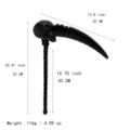 Halloween plastic death scythe toy prop with skull design, lightweight black weapon. - Solid Black Skull Scythe