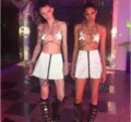 Reflective star lace-up sexy lingerie set for women, fashionable clubwear outfit. - One Size / Tops / White