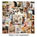 50 Stueck franzoesische Vintage Aesthetik Aufkleber fuer Laptop Handyhuelle DIY-Art - Französische Romantik / 50 Stück/Packung