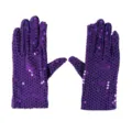 Erwachsene Pailletten Handschuhe lila Tanz Performance Party Zubehör glänzende Kostüm Handschuhe - Einheitsgröße / Lila