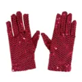 Rote Pailletten Handschuhe für Erwachsene, glitzerndes Bühnen Performance Tanz Party Accessoire. - Einheitsgröße / Fuchsia