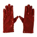 Red sequin gloves adult shiny stage dance party costume performance fashion accessory - One Size / Red