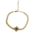 Bracciale in metallo a rombo con gemma verde di lusso leggero francese, eleganti gioielli in zircone - Bracciale in Metallo Rombo Zirconia / Oro