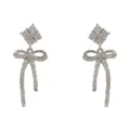 S925 Silber Zirkon Diamant Schleife Ohrringe Elegante Luxus Glitzernde Hängeohrringe Damen - Zirkonia Rautenform Schleife Ohrringe (Silber) / Silber