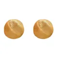 Minimalistische tief gebürstete goldene runde Ohrstecker für Damen, schicker Metalschmuck. - Runder Ohrstecker (16#)