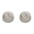 Gebürstete metallische kugelförmige Ohrstecker minimalistisch silberfarben elegant chic - Runder Ohrstecker (17#)