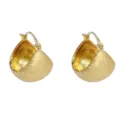 Goldene strukturierte Metall Halbreif Creolen für Damen, minimalistischer Modeschmuck. - Halbrunde Ohrschnalle (10#)