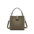 Borsa secchiello donna vera pelle elegante borsa a tracolla moderna borsa a mano chic - grigio elefante