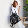 Zaino Donna Moda Ricamato Borsa Casual Grande Capacita Zainetto Scolastico Chic - Nero