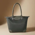 Borsa shopper in nylon impermeabile, grande borsa a spalla elegante, pratica borsa casual. - Grigio