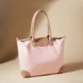Waterproof nylon tote bag for women, large capacity shoulder handbag, casual commuter daily purse. - Pink
