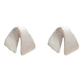 Minimalist deep brushed metal geometric stud earrings with unique folded design for women. - Geometric Stud (1#) / Gold