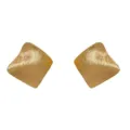 French vintage style brushed gold square stud earrings, elegant minimalist jewelry for women. - Rhombus Earrings (2#) / Gold