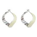 Estate nuova moda personalizzati orecchini a cerchio larghi torti donna minimalista gioielli - Orecchino a Cerchio Largo Torto in Smalto / Bianco