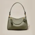 Borsa a cuscino in pelle verde donna elegante borsa a spalla Boston versatile chic quotidiana - verde salvia