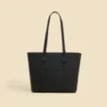 Borsa shopper nera stampa coccodrillo donna grande capacità borsa a spalla lavoro - Nero