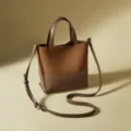 Borsa tote vintage in camoscio a contrasto da donna, elegante borsa a tracolla per uso quotidiano. - Colore caramello