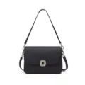 Borsa a tracolla da donna in vera pelle nera, elegante e raffinata borsa sotto l'ascella chic. - Nero