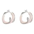 Orecchini a cerchio avvolti in metallo smaltato rosa minimalisti eleganti gioielli moda - Cerchio in Smalto Intrecciato in Metallo / Rosa chiaro