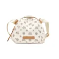 Borsa a tracolla con monogramma da donna, elegante borsa a cupola casual con tracolla regolabile. - Bianco