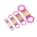 Multi-size silicone pet ID tags pink dog and cat collar nameplate metal accessories - Small: 12 mm / Metal Rose Gold - Silicone Rose Red