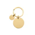 Stainless steel gold round blank dog tag pet ID keyring minimalist metal pet collar accessory - Gold