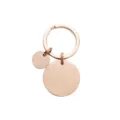 Rose gold stainless steel double round blank dog tag keychain pet collar accessory - Rose Gold