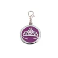 Placa de identificación redonda para mascotas de metal con corona esmaltada, aleación. - 2.5cm / Púrpura