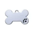Bonito colgante de placa de identificación para perro de aleación de zinc con hueso. - 3,8*2,5 cm / Negro