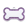 Etiqueta de identificación de mascota con hueso de purpurina rosa colgante de collar de perro. - 32*21*2mm / Púrpura con Purpurina