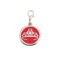 Chapa de identificación redonda de metal para perros con diseño corona esmalte rojo accesorio - 2.5cm / Rojo