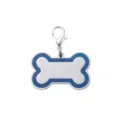 Targhetta per Animali Domestici Osso Blu in Acciaio Inox Nome Cane Gatto Pendente - Blu scuro