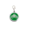 Grüne Krone Emaillierte Metall Haustier ID Marke Zinklegierung Hundehalsband Anhänger Rund Charm - 2.5cm / Grün
