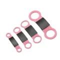 Silicone pet ID tags in four different sizes, durable collar nameplates for dogs and cats. - Small: 12 mm / Metal Black - Silicone Pink