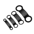 Black silicone pet ID tags in multiple sizes, durable collar charms for dogs and cats. - Small: 12 mm / Metal Black - Silicone Black