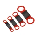 Multi-size silicone pet dog tag and cat collar nameplate set, durable and flexible red black. - Small: 12 mm / Metal Black - Silicone Red