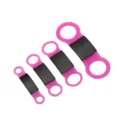 Silicone Dog Tag Variant, Pink and Black Pet ID Tag Collar Pendant, Multi-Size Universal Cat Accessory. - Small: 12 mm / Metal Black - Silicone Rose