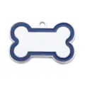 Blue glitter bone pet id tag metal dog tag blank custom engraved pet accessory 1pcs - Glitter Blue