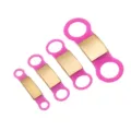 Silicone pet ID tags in four sizes with gold metal plate for dogs and cats collar charms - Small: 12 mm / Metal Gold - Silicone Rose Red