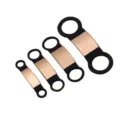 Silicone pet ID tags in multiple sizes, rose gold metal plate and black silicone loop. - Small: 12 mm / Metal Rose Gold - Silicone Black