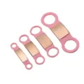 Silicone pet ID tags multi-size set, pink and rose gold dog collar nameplate accessories. - Small: 12 mm / Metal Rose Gold - Silicone Pink