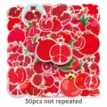 50 Stk. Granatapfel Aufkleber wasserdichte Cartoon Frucht Sticker für Trinkflasche Koffer - 50 Stk. Granatapfel-Aufkleber - 822