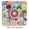 50pcs autocollants réseau magique étanches en vinyle pour valise tasse décoration - Cercle Magique Original(TZ-YCMFZ-949) / Lot de 50 pièces