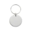 Placa de acero inoxidable para perros en blanco con anillo redondo colgante ID de - Diámetro: 2,5 cm / Color acero