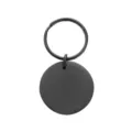 Placa de acero inoxidable negra para mascotas con anillo redondo vista principal minimalista - Diámetro: 2,5 cm / Negro
