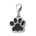 Colgante de collar para mascotas de aleación de zinc con diseño de huella de pata - 2,7*2,9 cm / Negro