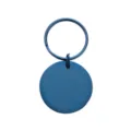 Placa de identificación redonda azul de acero inoxidable para perros gatos con anilla. - Diámetro: 2,5 cm / Azul
